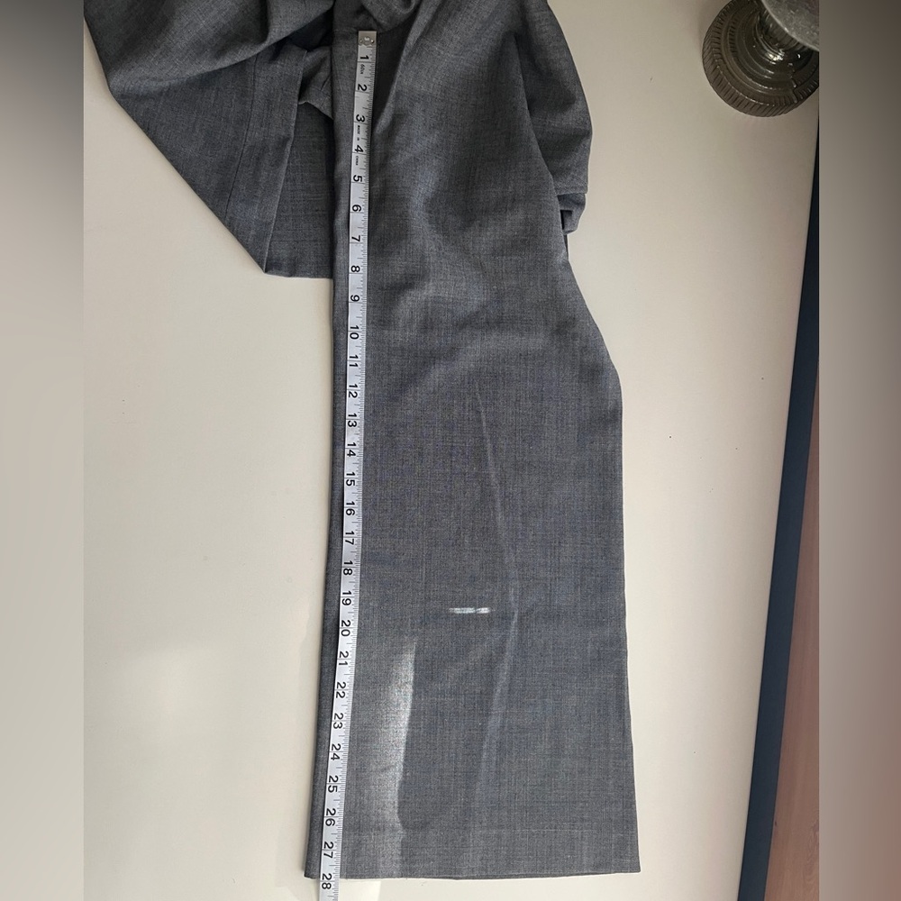 Express Chambray Linen Blend Blue-Gray Wide Leg Trousers Sz 12S - Picture 10 of 11